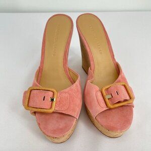 Veronica Beard Coral Wedges with Buckle